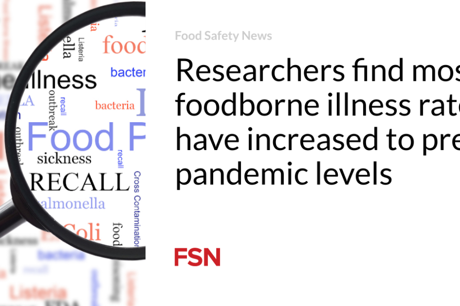 Researchers find most foodborne illness rates have increased to pre-pandemic levels