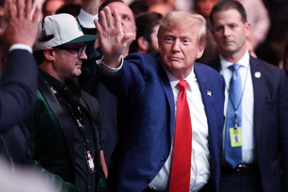 Donald Trump gets ovation, high-fives fans upon UFC 296 arrival for ‘biggest fan’ Colby Covington’s fight