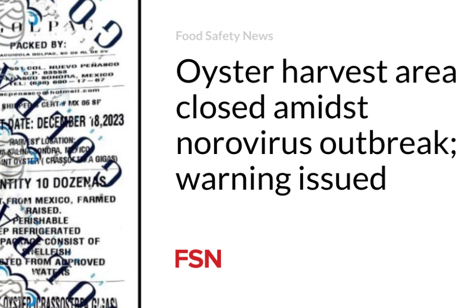 Oyster harvest area closed amidst norovirus outbreak; warning issued