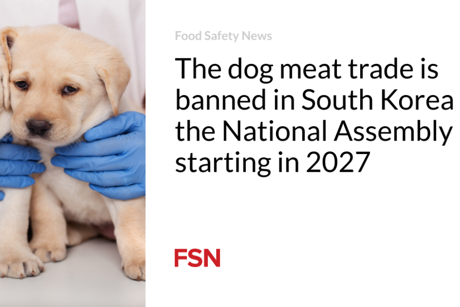 The dog meat trade is banned in South Korea by the National Assembly starting  in 2027