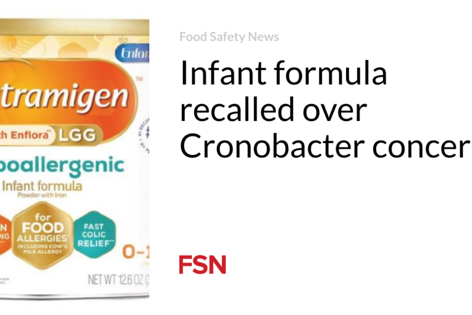 Infant formula recalled over Cronobacter concerns