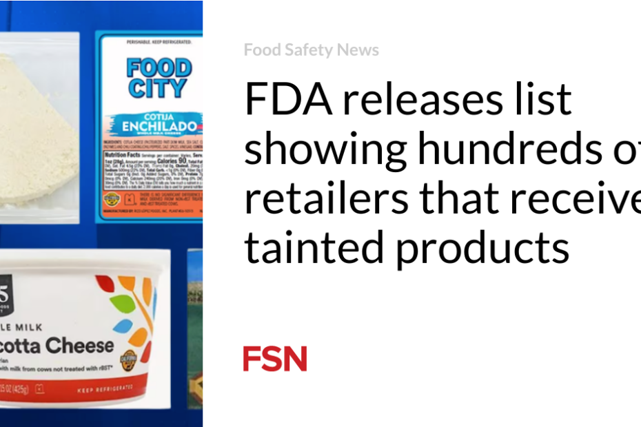 FDA releases list showing hundreds of retailers that received tainted products