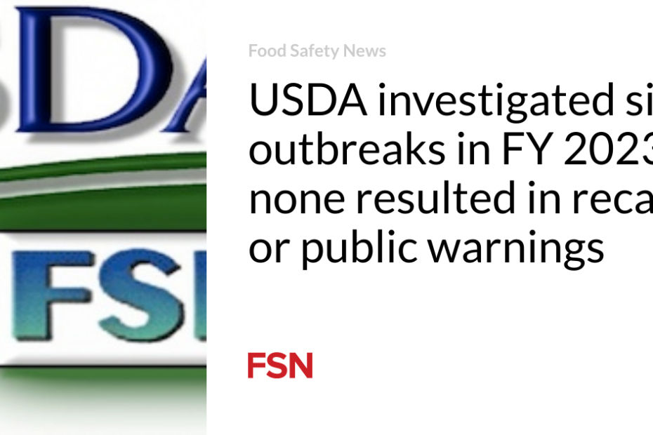 USDA investigated six outbreaks in FY 2023; none resulted in recalls or public warnings