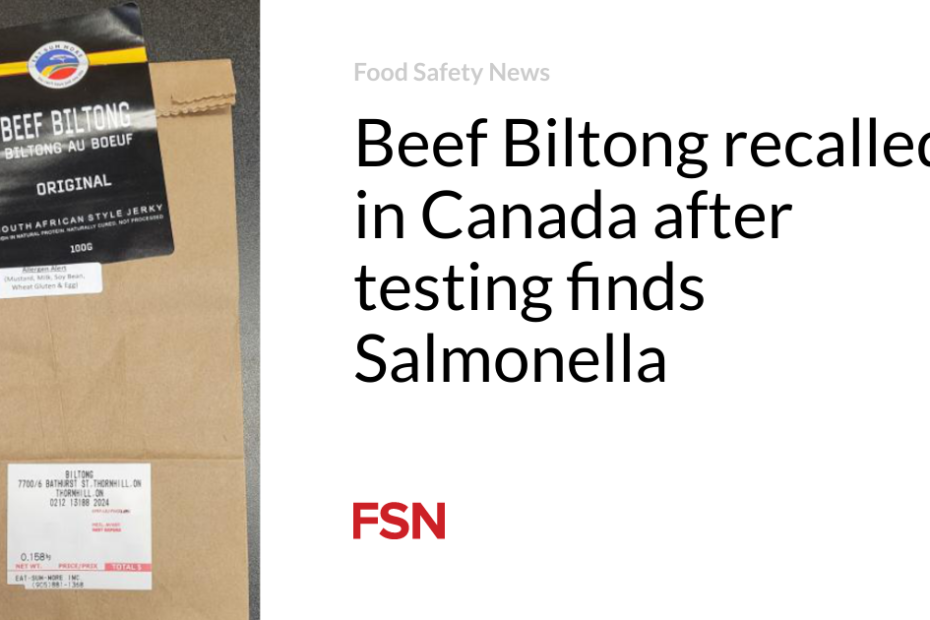 Beef Biltong recalled in Canada after testing finds Salmonella