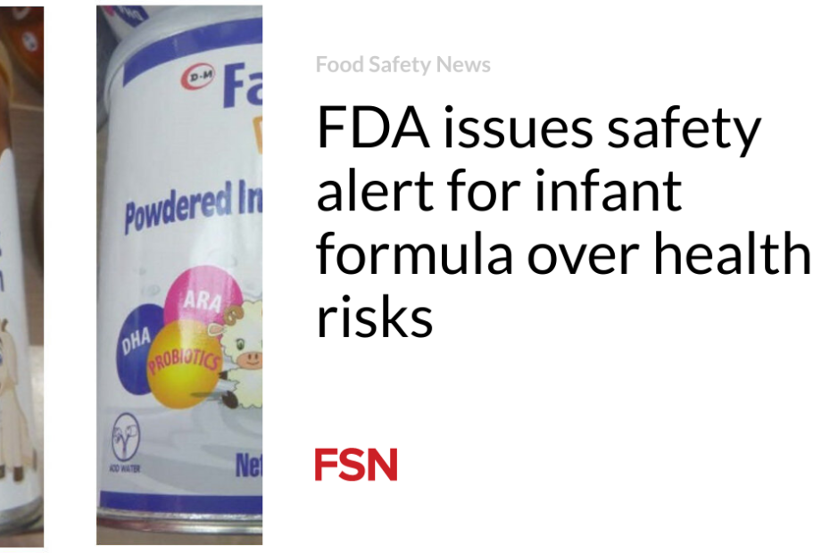 FDA issues safety alert for infant formula over health risks