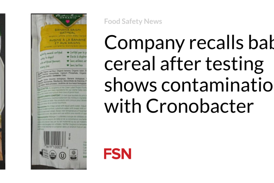 Company recalls baby cereal after testing shows contamination with Cronobacter