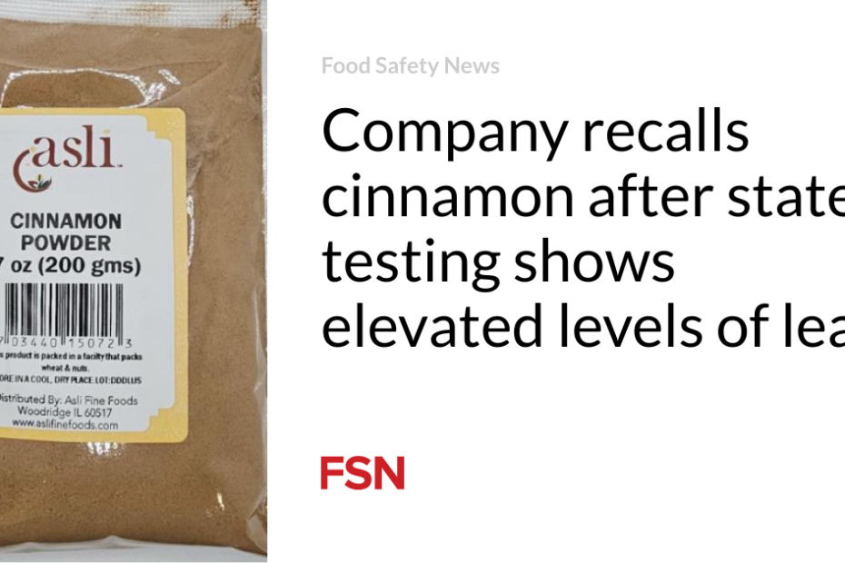 Company recalls cinnamon after state testing shows elevated levels of lead