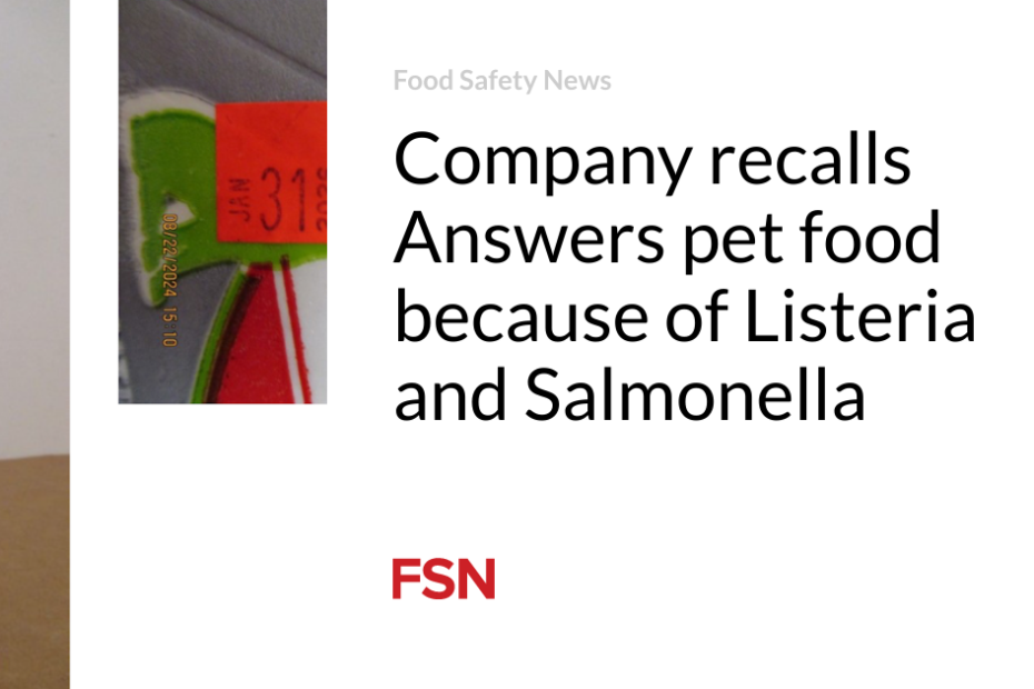 Company recalls Answers pet food because of Listeria and Salmonella