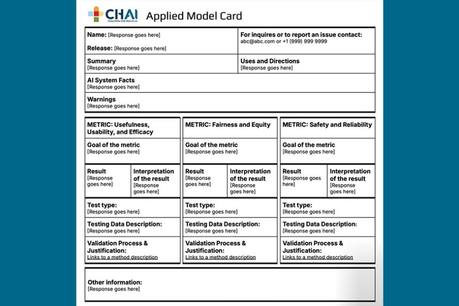 CHAI: Look for healthcare AI model ‘nutrition labels’ soon