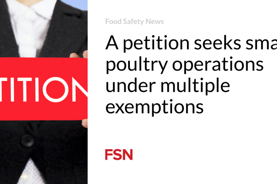 A petition seeks small poultry operations under multiple exemptions